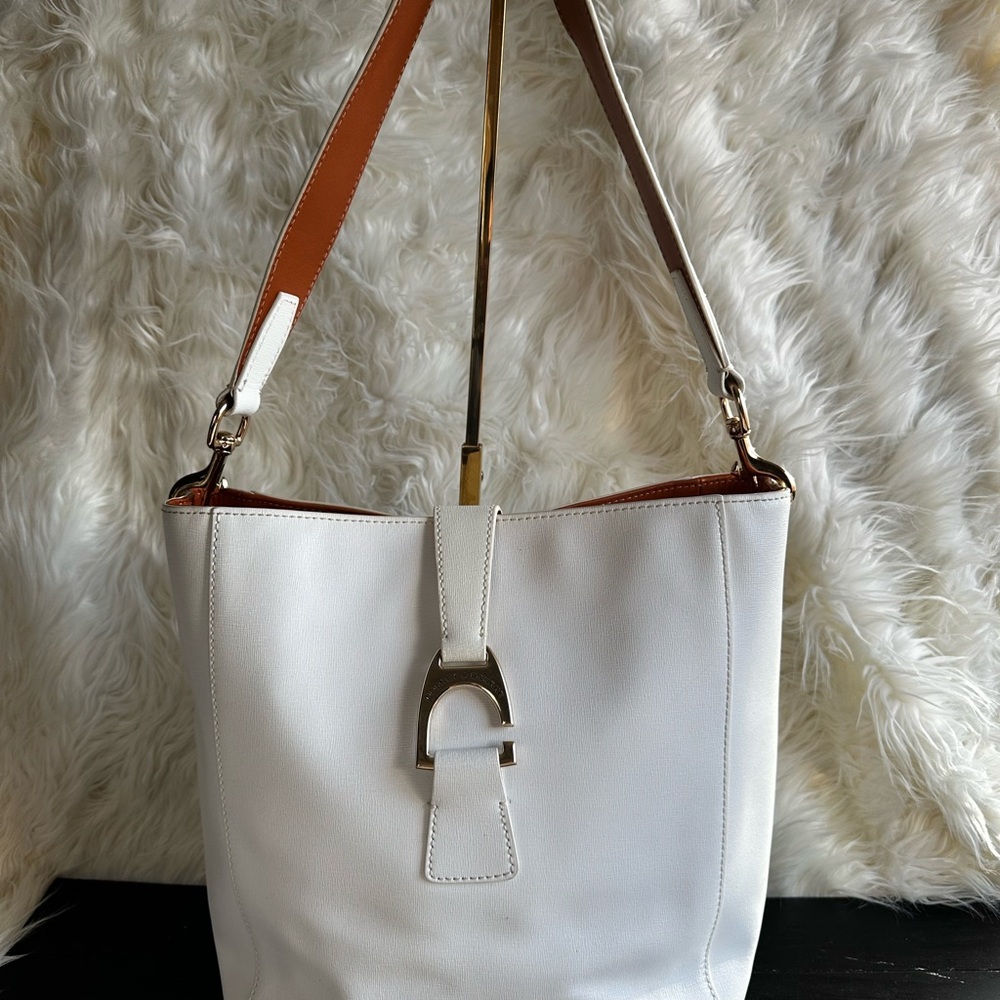 Dooney & Bourke Cream and Tan Shoulder Bag